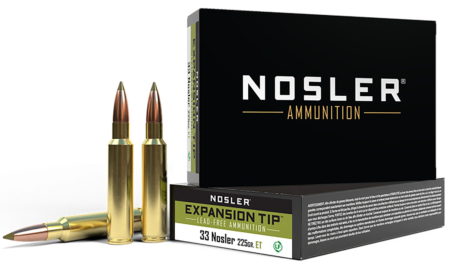 Nosler 40042 E-Tip 33 Nosler 225 Grain Lead-Free Ammunition 20 Rounds - Nosler - E-TIP LEAD-FREE