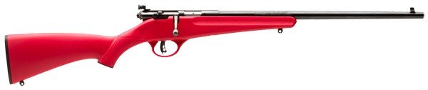 Savage Arms 13795 Rascal 22 LR Bolt Action Rifle, 1rd Capacity, 16.12" Barrel, Satin Blued Finish, Red Synthetic Stock