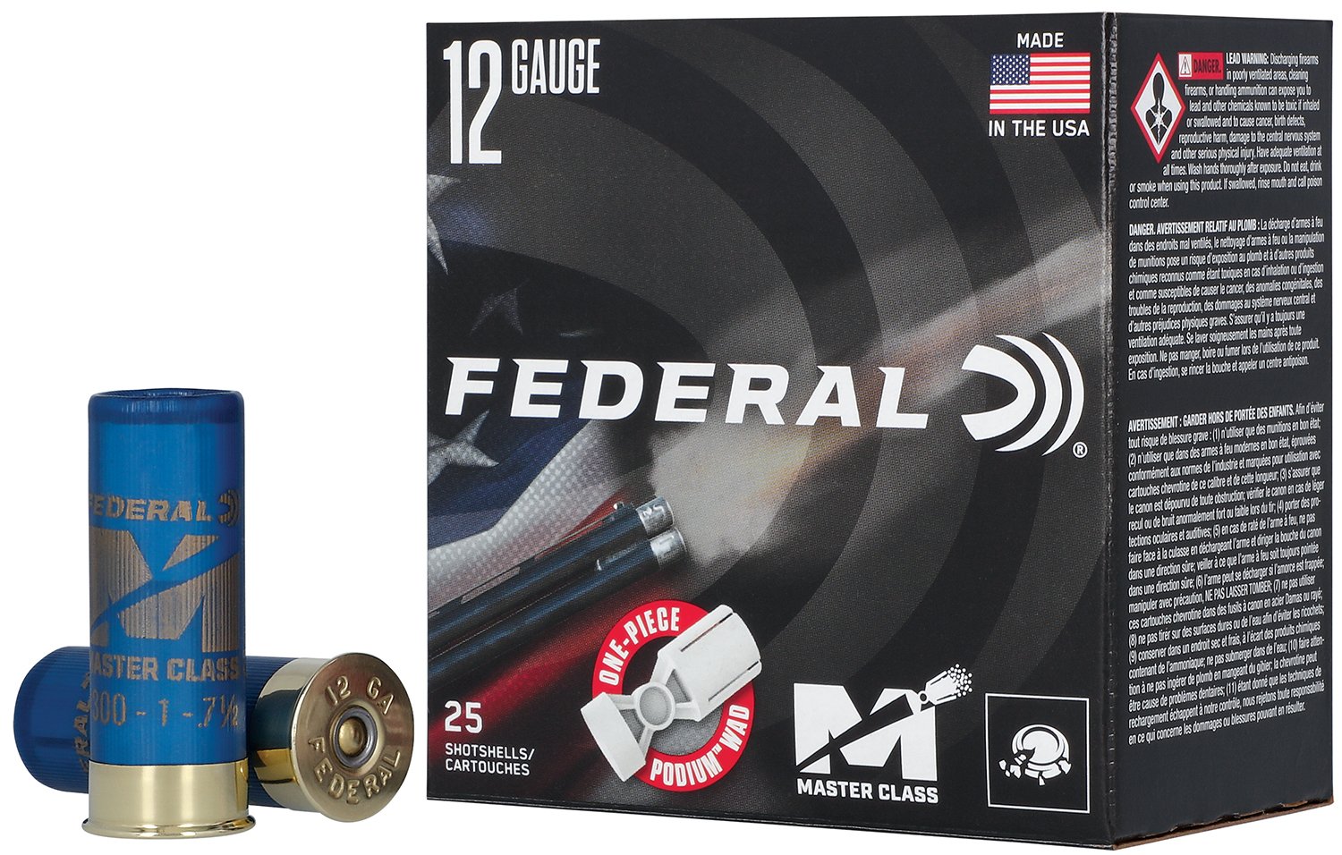 Federal Master Class Shotshells 12ga 2-3/4 1oz 1300 fps #7.5 25/ct - Federal Premium Ammunition - 12 GAUGE