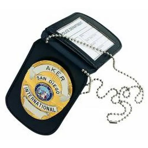 Aker Leather Neck Badge & ID Holder A597-BP - Aker Leather