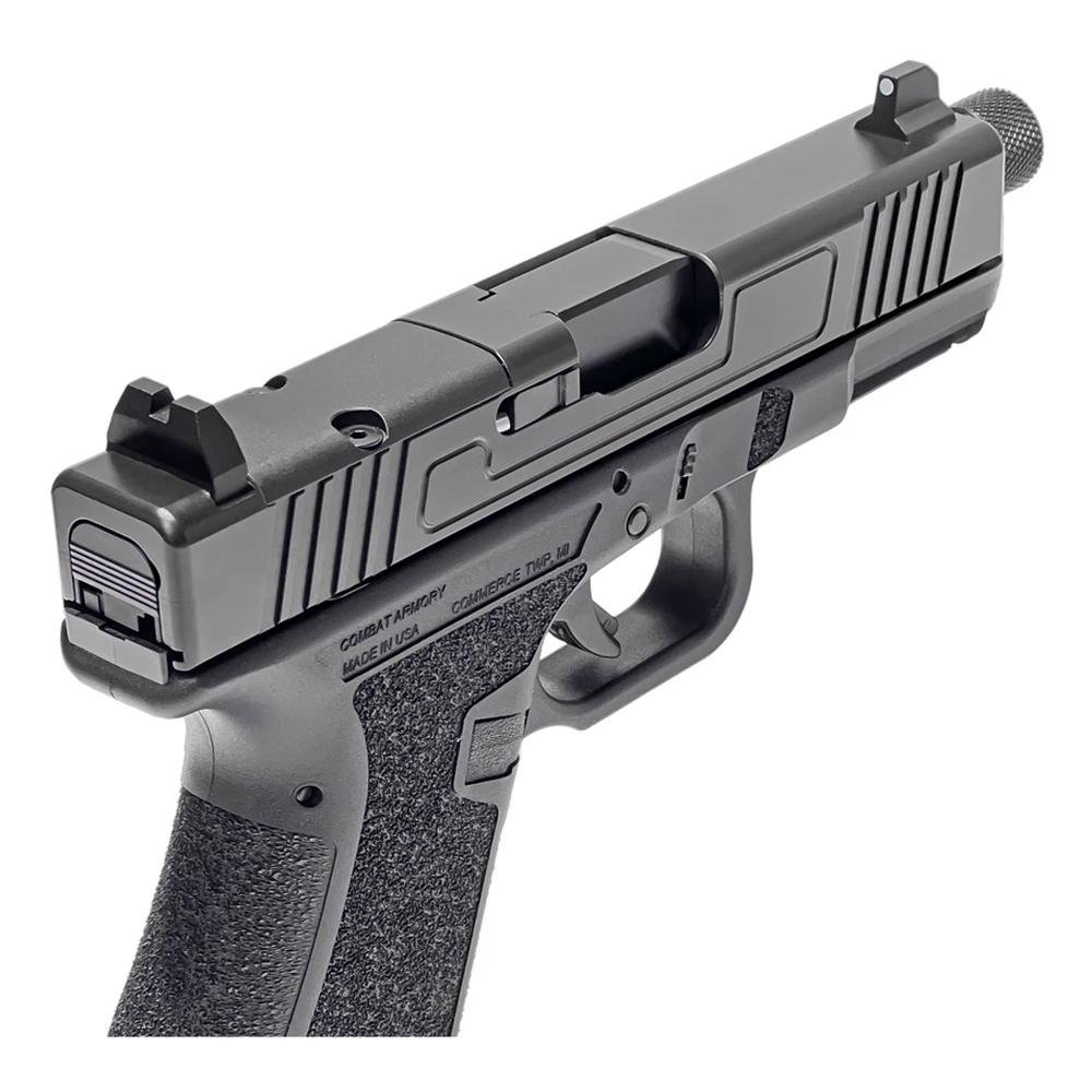 Buy Combat Armory CA19 OR Handgun 9mm Luger 10rd Magazine 4.49 Threaded Barrel Black with Suppressor Height Sights online