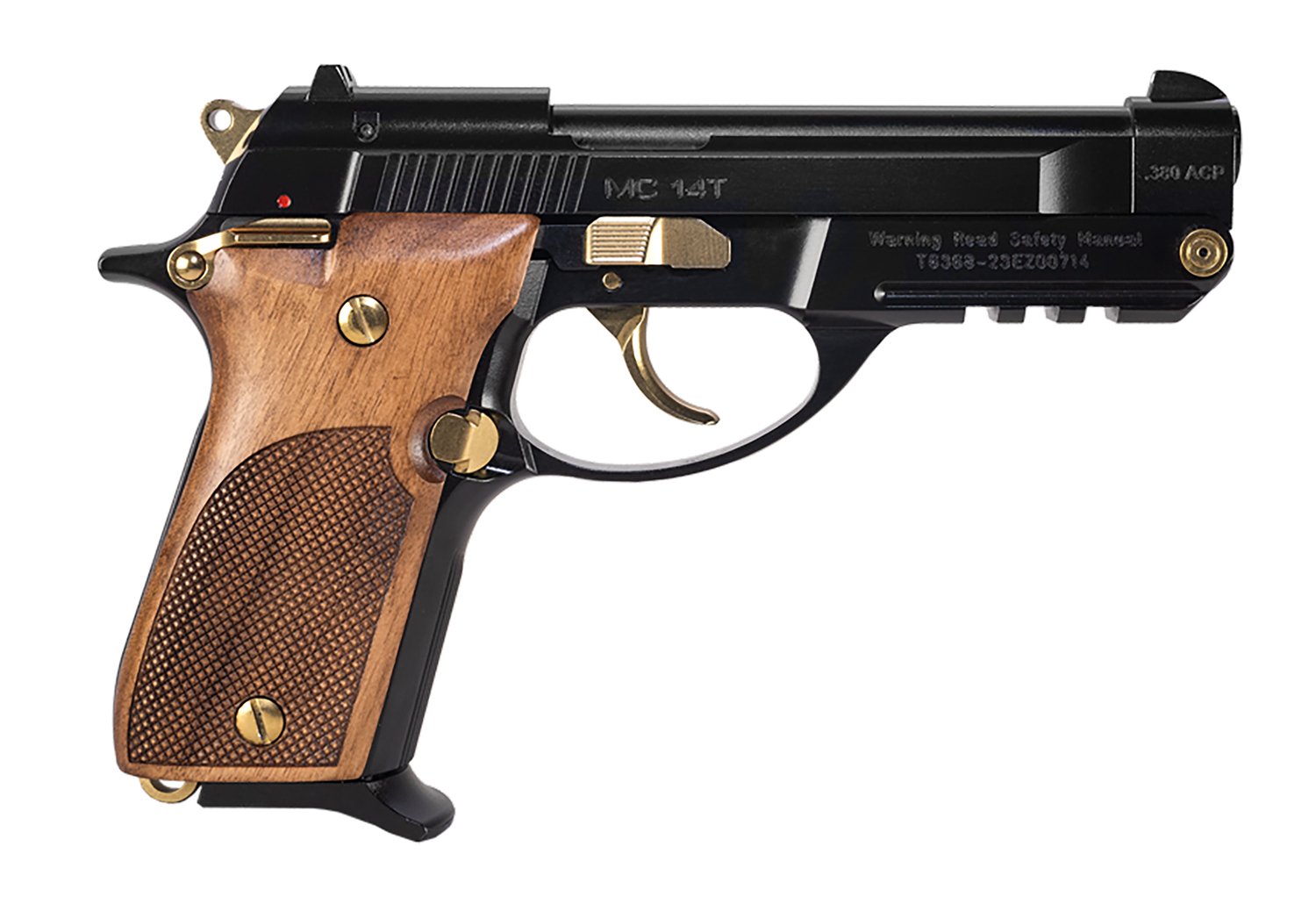 EAA Girsan MC 14T Tip-Up 380 ACP 4.5in 13rd Black Gloss/Gold Pistol 390875 - EAA - 380 ACP