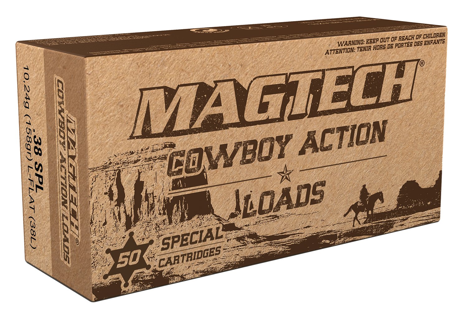 Magtech 38L Cowboy Action 38 Special 158 gr 800 fps Lead Flat Nose (LFN)