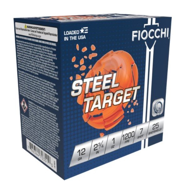 Fiocchi 12SLR7 Steel Target 12Ga 2.75" 1oz #7 Shot 25rd Box - Fiocchi - 12 Gauge