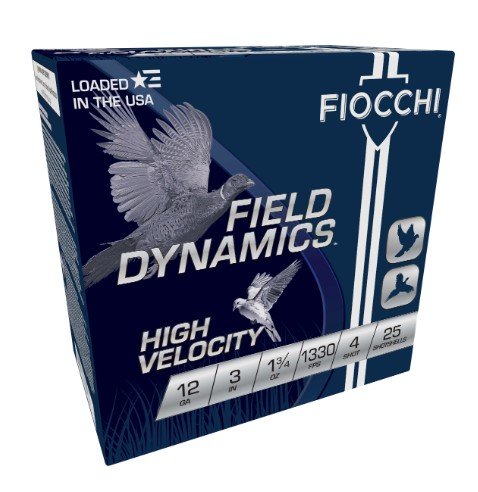 Fiocchi 123HV4 12Ga 3" 1-3/4oz #4 Shot 1330fps 25rd Box
