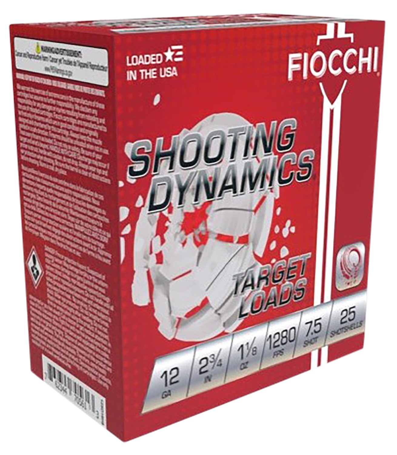 Fiocchi Shooting Dynamics Shotshells 12 ga 2-3/4 1-1/8oz 1280 fps #7.5 25/ct - Fiocchi - 12 GAUGE
