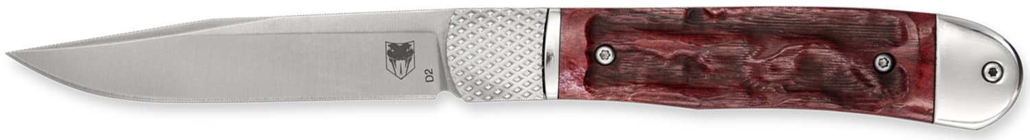 CobraTec CTTHRRED Trapper Hidden Release 3.12" D2 Blade Red Handle - CobraTec Knives - DROP POINT