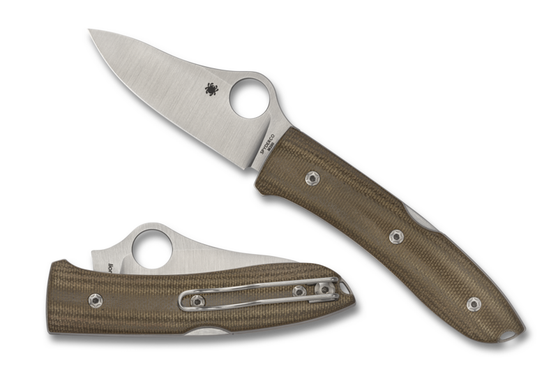 Spyderco C255CMP SpyOpera 2.67" M390 Brown Canvas Micarta Knife