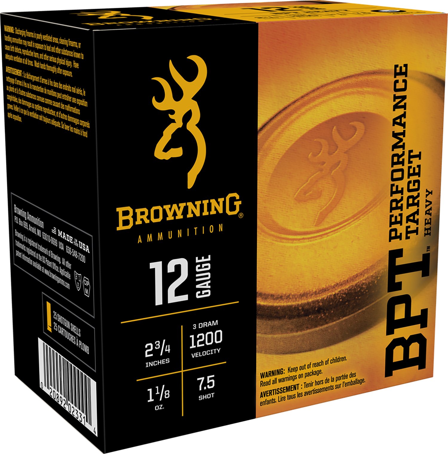 Browning B193621227 12GA 2.75in 1-1/8oz 1200FPS #7.5 Shot Ammo - Browning - HEAVYWEIGHT
