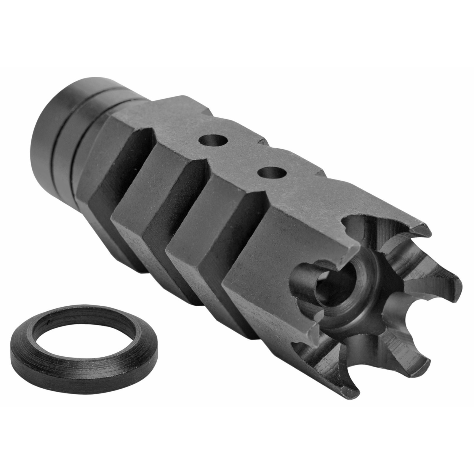 ATI A.5.10.2553 .308 Shark Muzzle Brake, 5/8x24, Black, CNC Steel - GSM Outdoors - .308