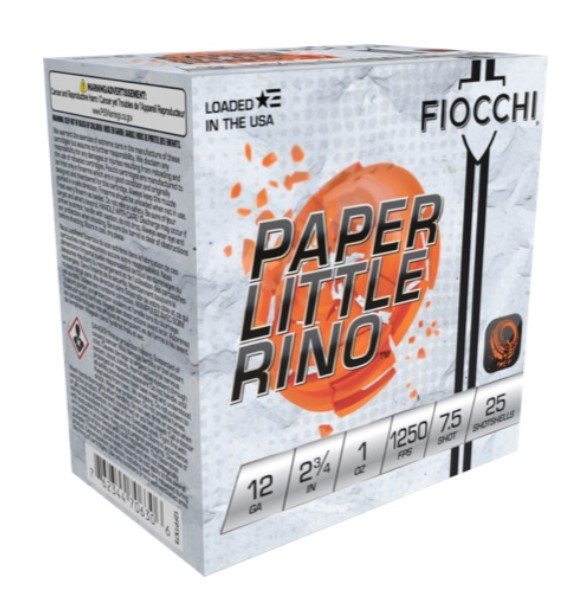 Fiocchi 12FPTX75 12 Gauge 2.75" 1oz 7.5 Shot 25/Box Paper Shells - Fiocchi - LEAD