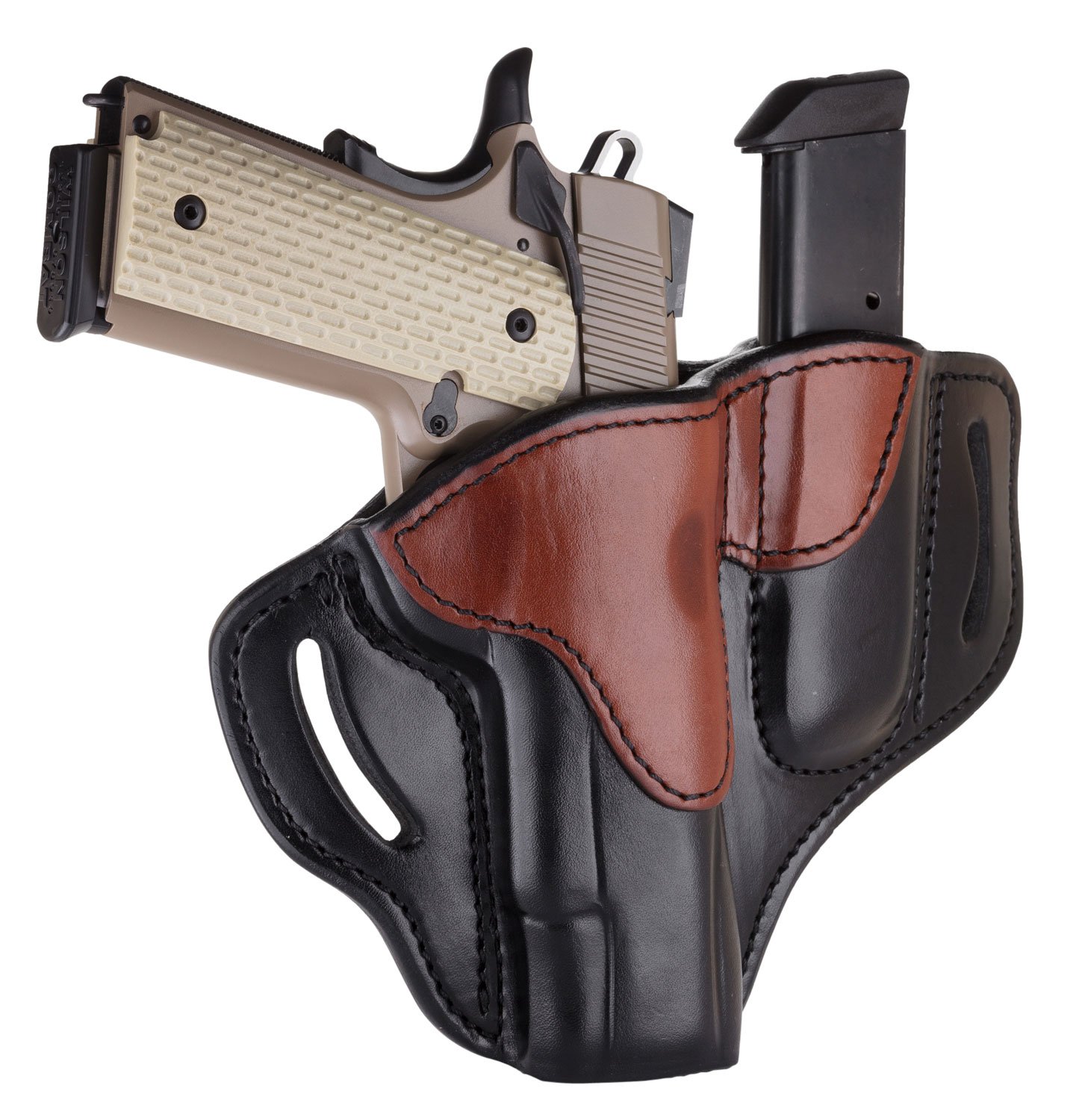1791 Gunleather BH1M1BLBR BH1M1 Combo OWB 01 Black/Brown Leather Belt... - 1791 Gunleather - BLACK/BROWN