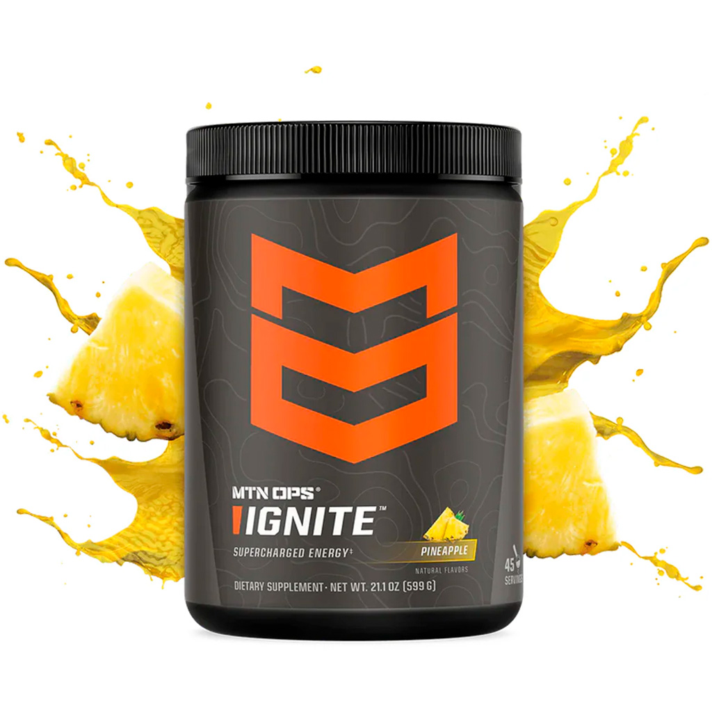 MTN OPS Ignite 1104290145 Pineapple Tub, 200mg Caffeine, Zero Sugar