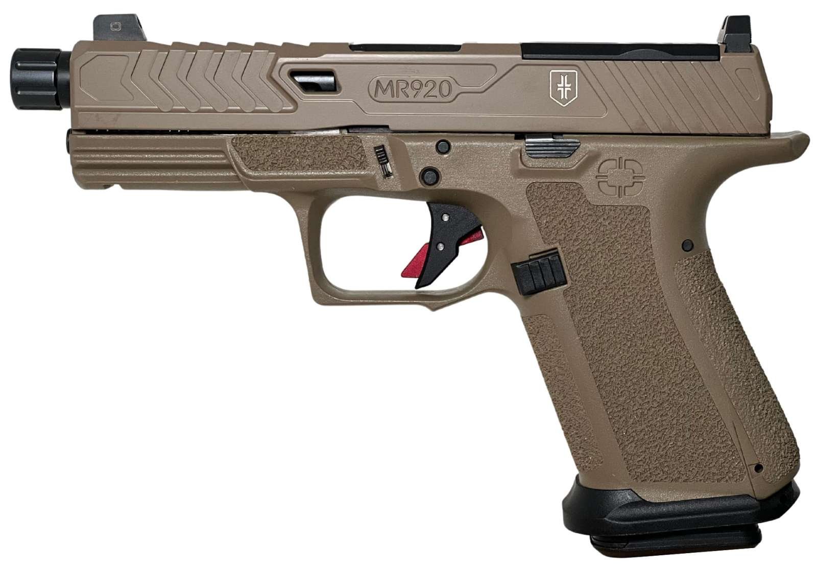 Shadow SYSTEMS MR920 WAR POET SLD OPTIC DLC HGA 9MM 4IN FLTD THRD BLK BBL FDE FRAME 2/15RD