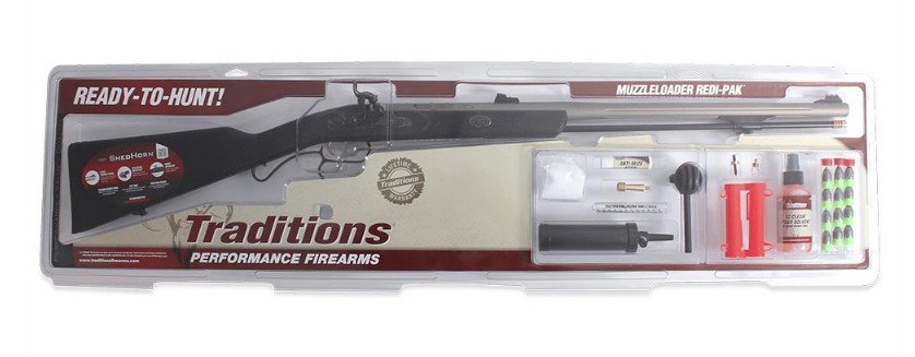 Traditions RS391050 Shedhorn 50 Cal Muzzleloader, 3-9x40 Scope, Black - Traditions Performance Firearms - 50 BLKPOWDER