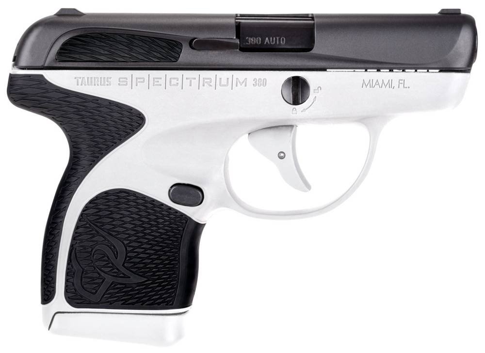 Taurus Spectrum 380 Automatic Colt Pistol (ACP) Double 2.80" 6+1/7+1 White Polymer Frame Black Synthetic Grip Black Carbon Steel Slide