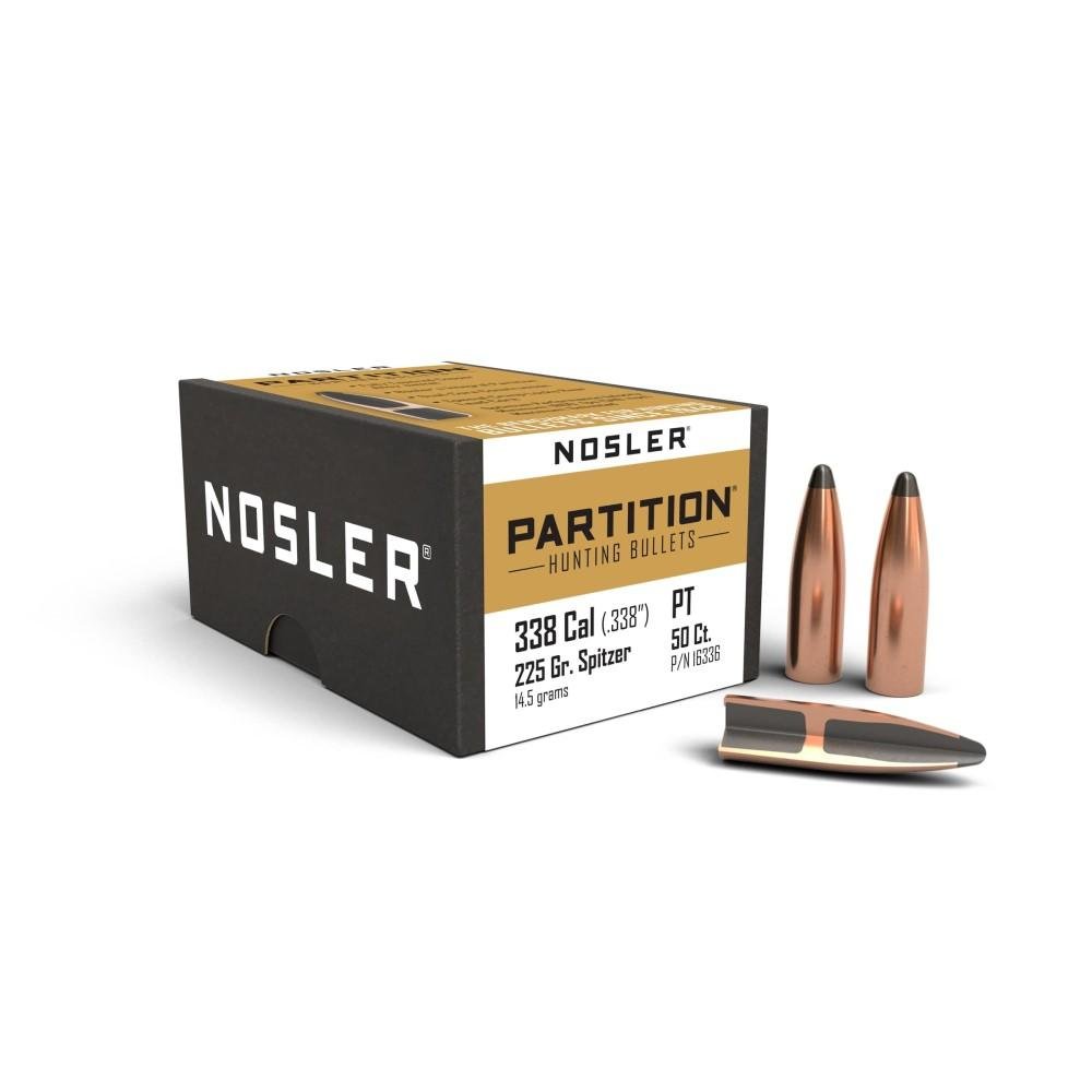 Nosler NOS 16336 Partition Bullets .338 Cal 225gr SPT 50ct - Nosler - .338