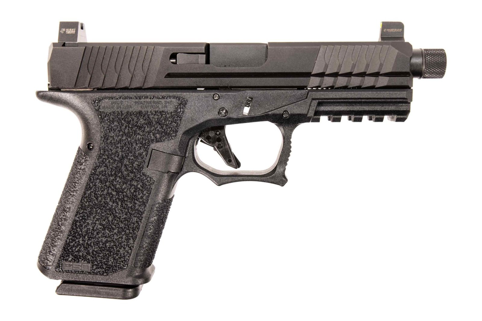 Polymer80 P80-PFC9-CMP-TFNS-BLK 9mm Pistol, 4" Threaded Barrel, 15rd, Night Sights