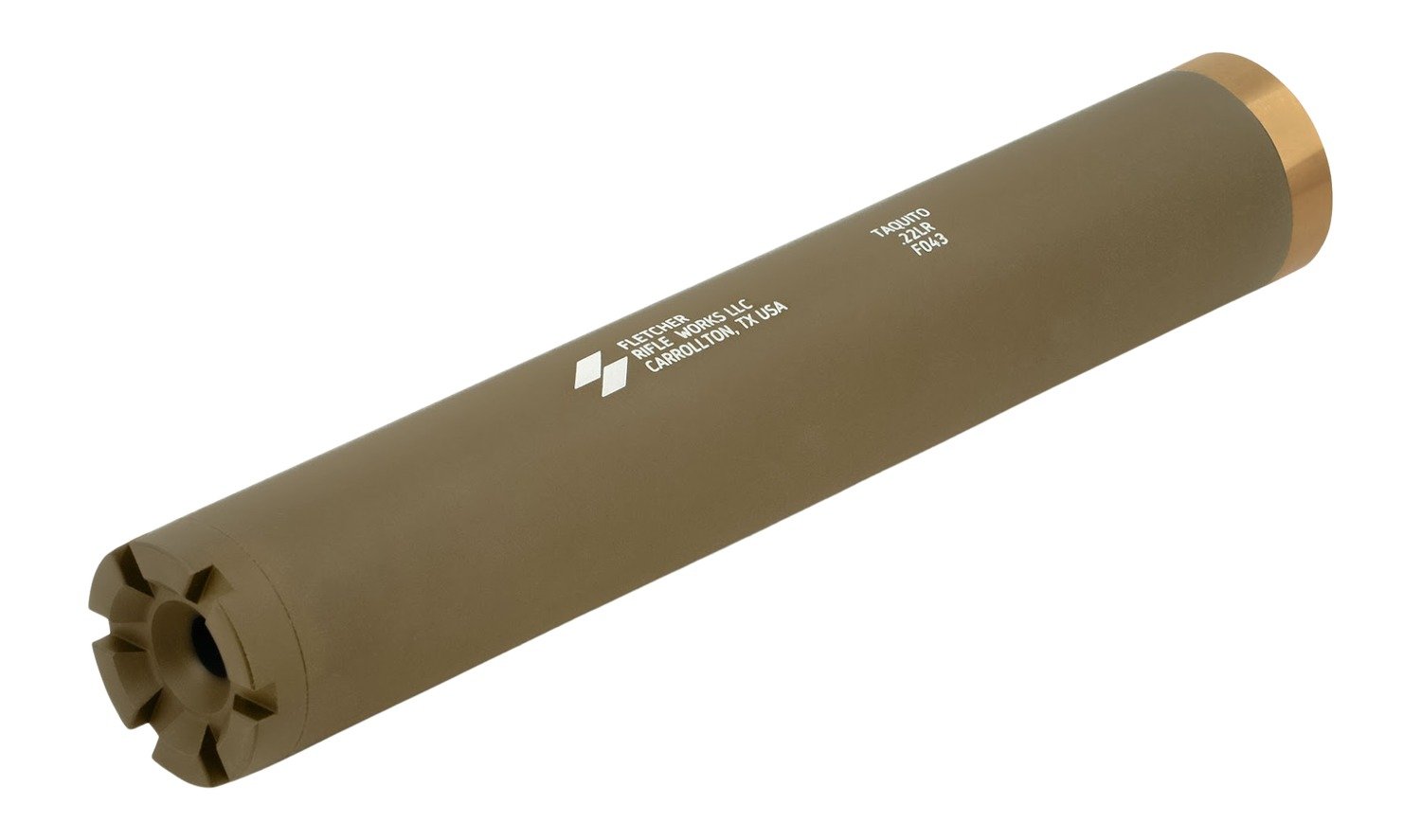 Fletcher Rifle Works TAQUITOTAN Taquito 22LR 1" Tan Stainless Steel/Aluminum 1/2"x28