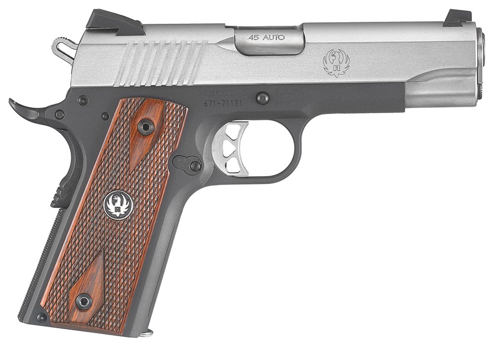 Ruger SR1911 Lightweight Commander-Style .45 ACP Pistol, 4.25" Barrel, 7+1 Capacity, Anodized Aluminum Frame, Low-Glare Stainless Steel Slide, Hardwood Grip - Ruger - 45 ACP