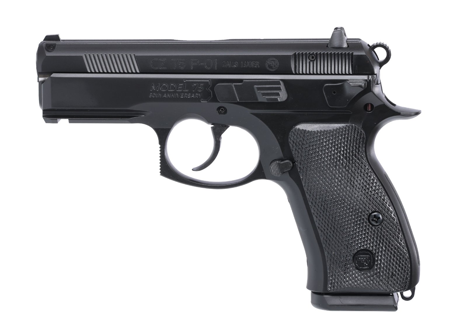 CZ 75 P-01 50th Anniversary Elite Pistol 9 mm 3.75 in. Black w/Decocker 10 rd. - CZ-USA - 9mm