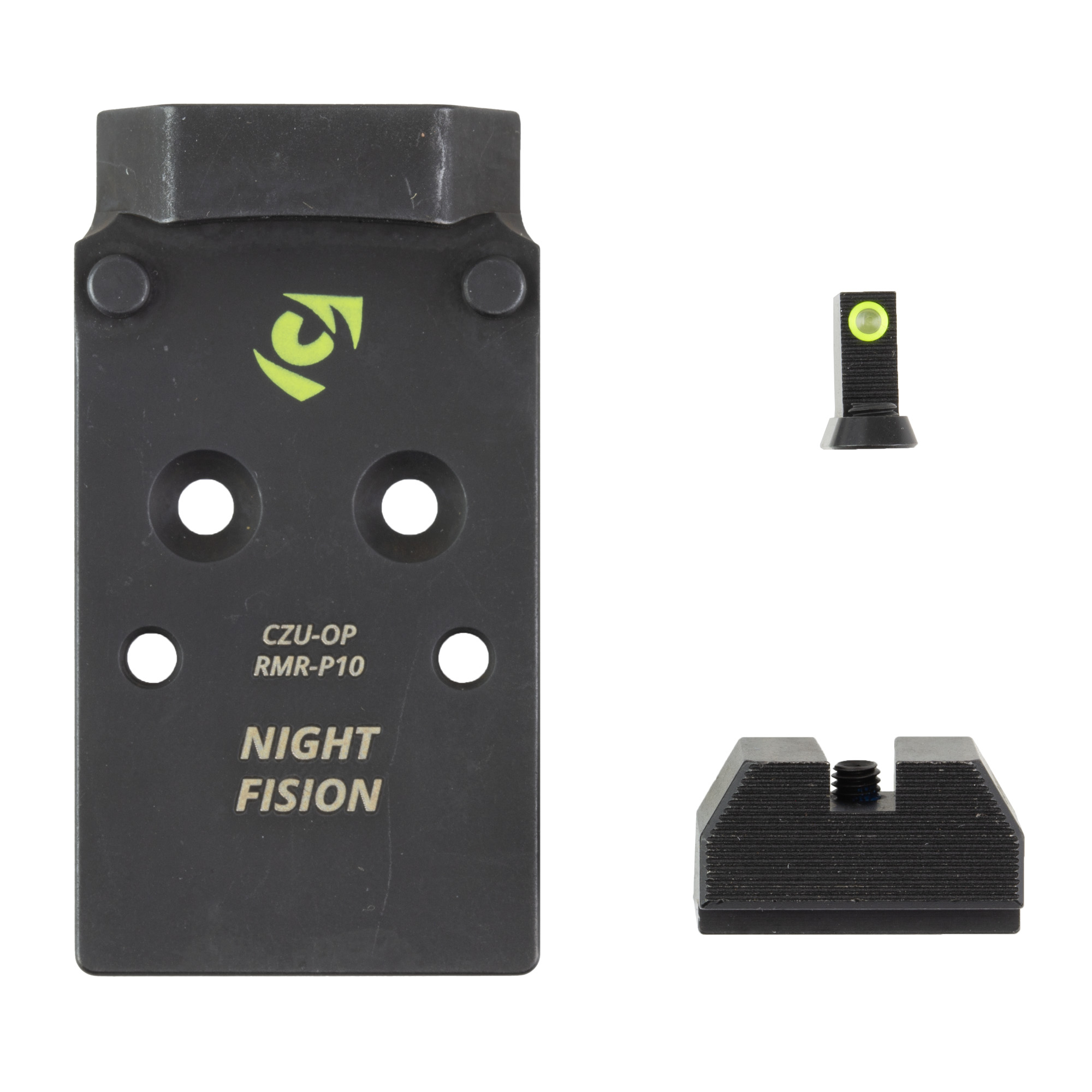 Night Fision Optic Plate + Backup Sight Combo Yellow Front Night Sight