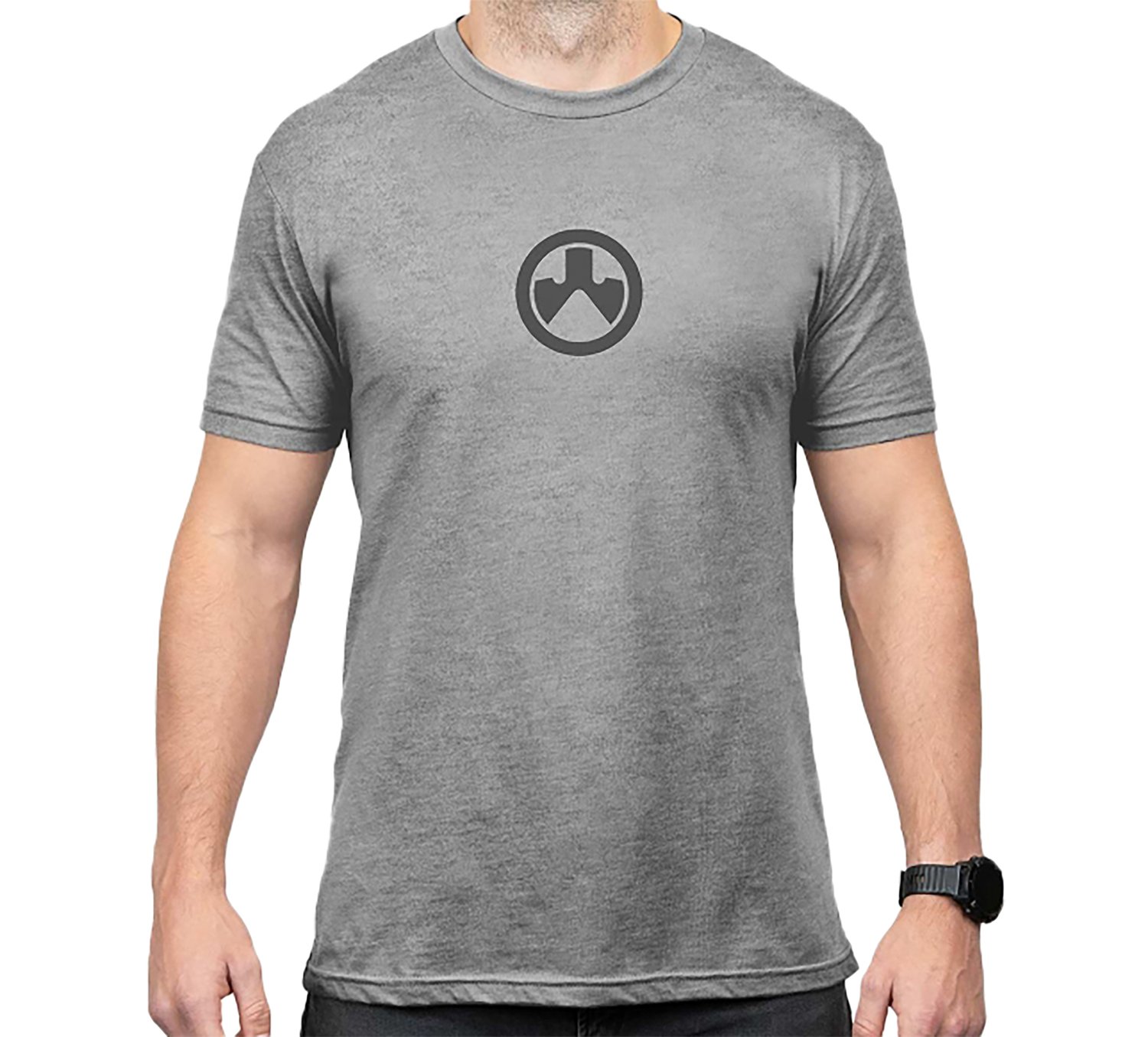 Magpul MAG1115-041-2XL Icon Logo Stone Gray Heather Cotton/Polyester Short Sleeve 2XL