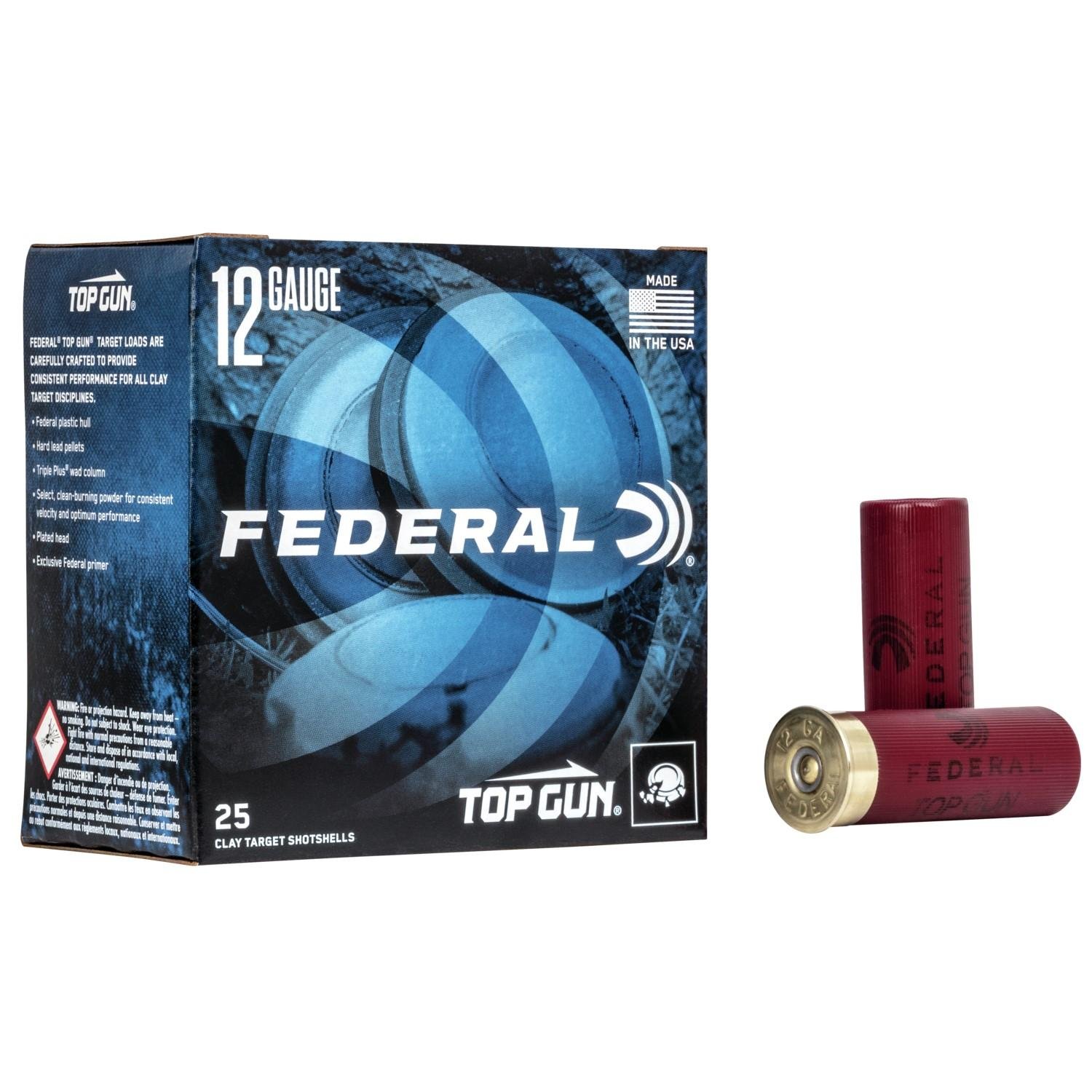 Federal TGL128 Top Gun 12 Gauge 2.75 in 1 1/8 oz #8 Shot 25 Rounds - Federal Premium Ammunition - 12 Gauge