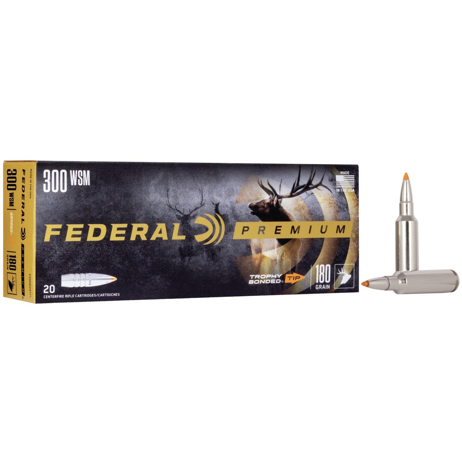Federal Premium Vital-Shok .300 WSM 180 gr TBT Rifle Ammo 2960 fps - 20/box - Federal Premium Ammunition - .300 WSM