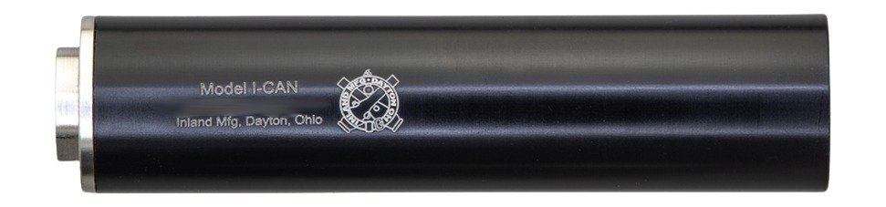 INLAND I-CAN 6" Aluminum Black Type III Anodized Black .45 Suppressor, .578x28 direct thread base - INLAND_MFG