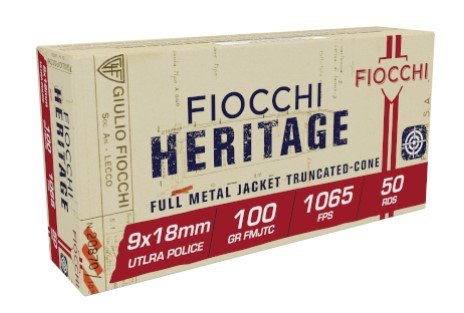 Fiocchi 9x18 Ultra 100gr FMJ Brass Ammo 50rd Box - Fiocchi - FULL METAL JACKET TRUNCATED CONE