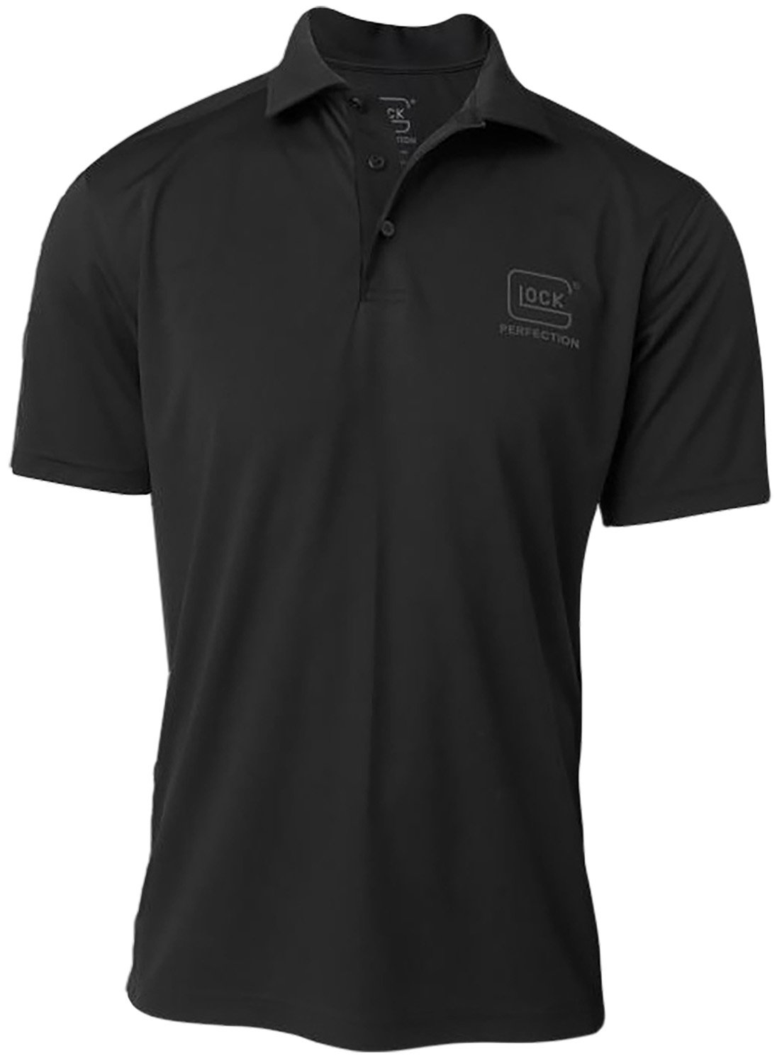 Glock AP96212 Perfection Polo Black Medium Polyester Mesh Short Sleeve
