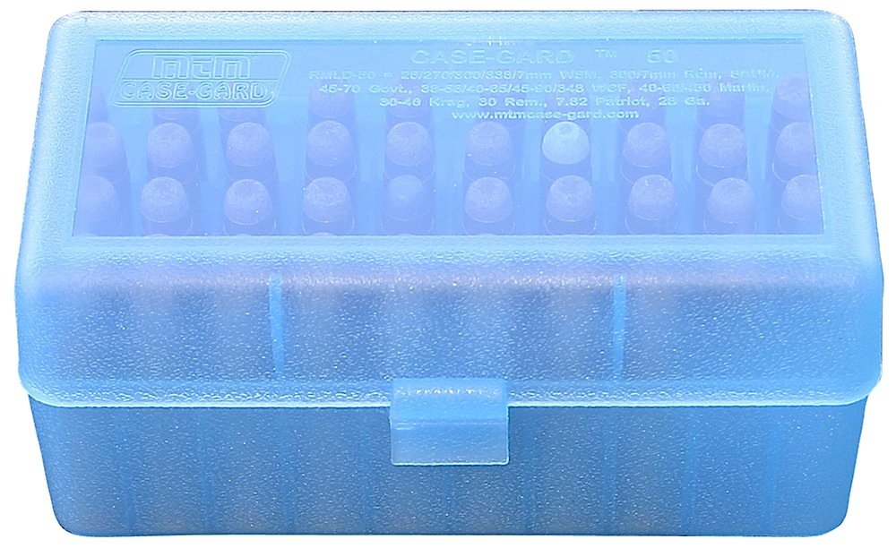 MTM Case-Gard RSLD5024 Ammo Box 50 Rounds Clear Blue Polypropylene - MTM Case-Gard - AMMO BOX