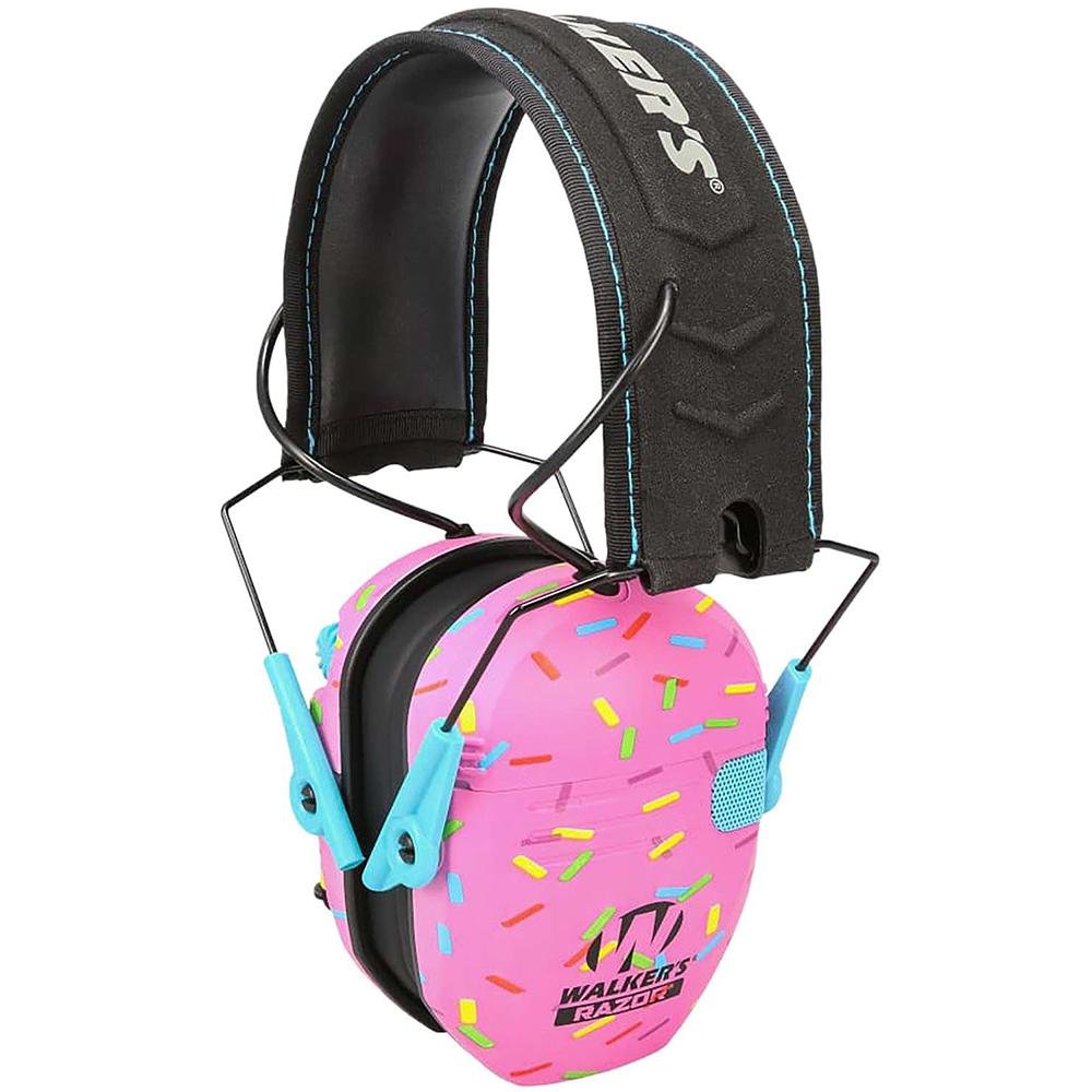 Walker's GWP-RSEM-SPRNKP Razor Slim Electronic Muff NRR 23dB Pink