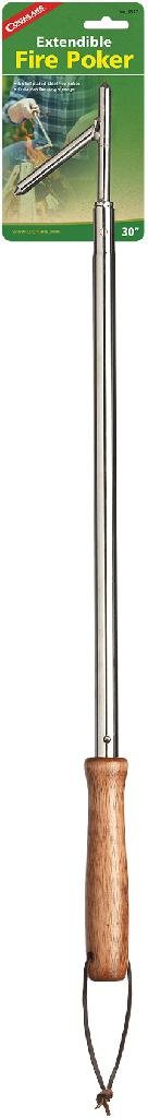 COGHLAN'S 1577 Extendible Fire Poker 17-30' Wood Handle Chrome - COGHLAN'S
