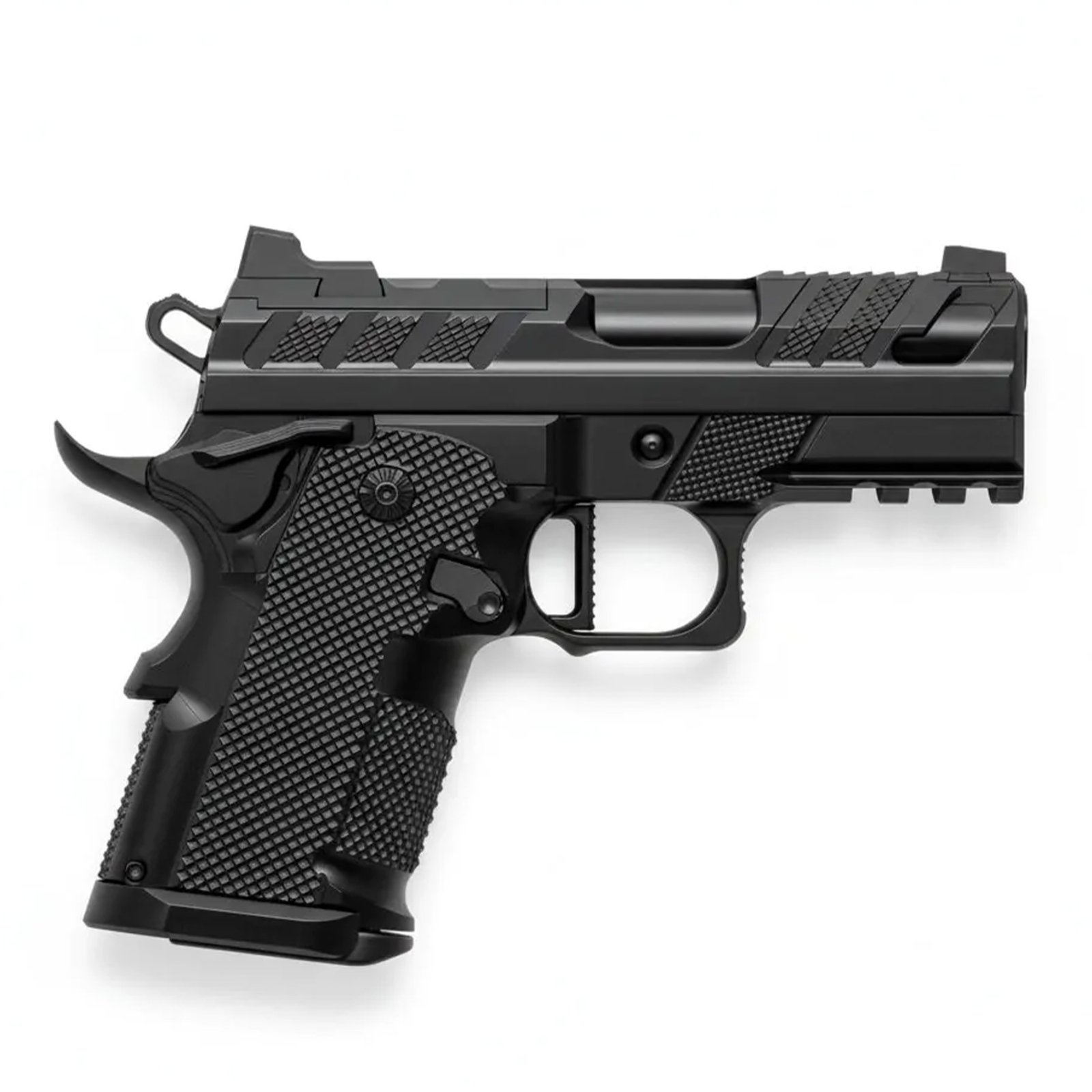 Buy FUSION XP 3C COMPACT 3" BLACK DBL STK GLK MAG 2 GLK Mags, Tenifer & QPQ Finish, Optic Ready, Milled Trigger, Steel Frame online