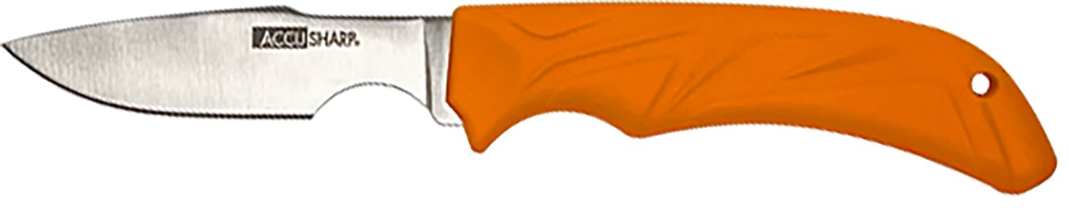 AccuSharp 731C Caping Knife 3" Stainless Steel Blade Blaze Orange Non Slip Grip - FPI - CAPING