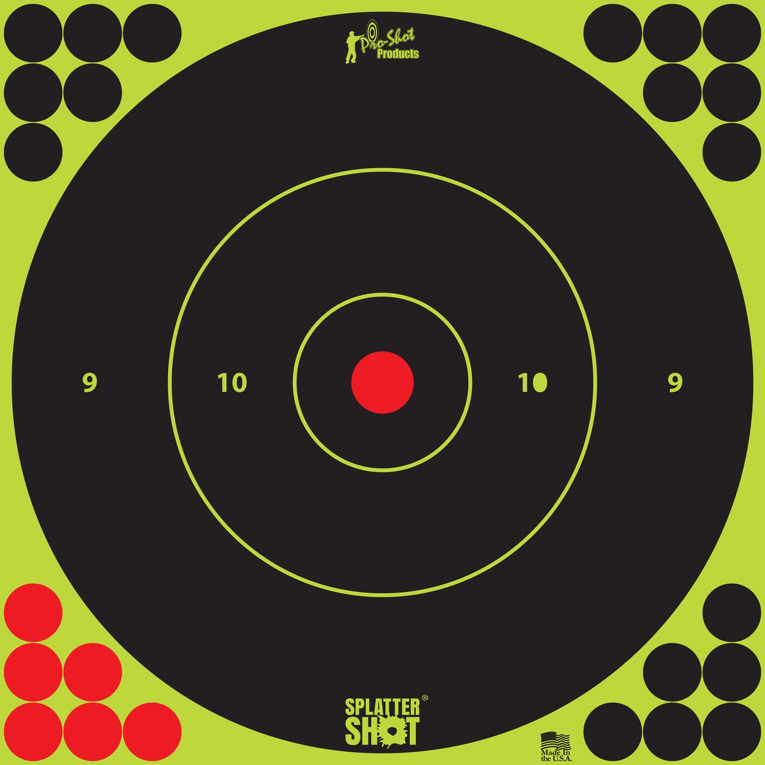 Pro-Shot 8" Splattershot Bullseye Target Pack with Adhesive Pasters - Pro-Shot Products - 12"