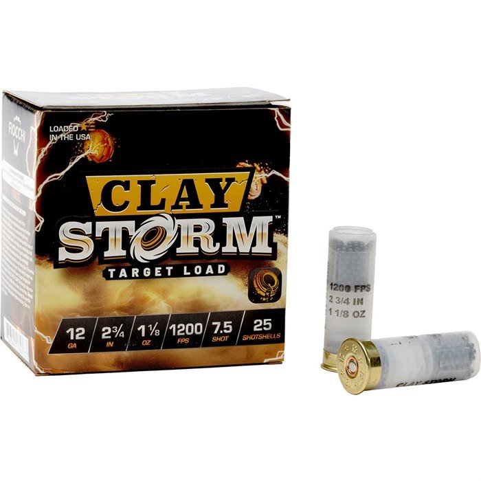 Fiocchi AMMUNITION CLAY STORM 12 GAUGE 2-3/4" 1OZ #7.5 SHOT 1200 FPS 25/BOX - Fiocchi - 12 GAUGE