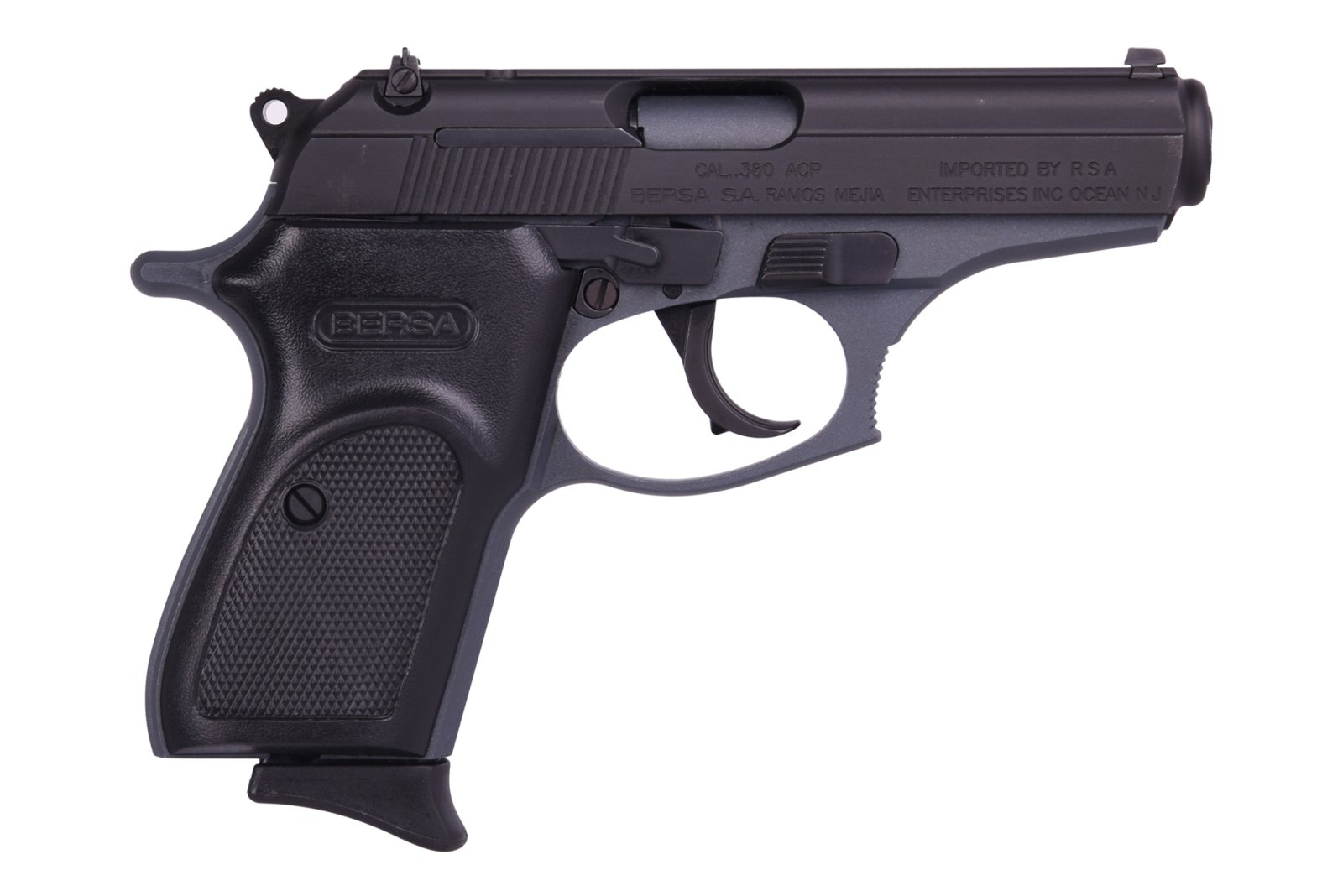 Bersa Thunder 380 Semi-Auto Pistol: T380CKS8 Model, 380 ACP Caliber, 3.5" Barrel, Double/Single Action, Slate Cerakote Finish, 8 - Bersa - 380 ACP
