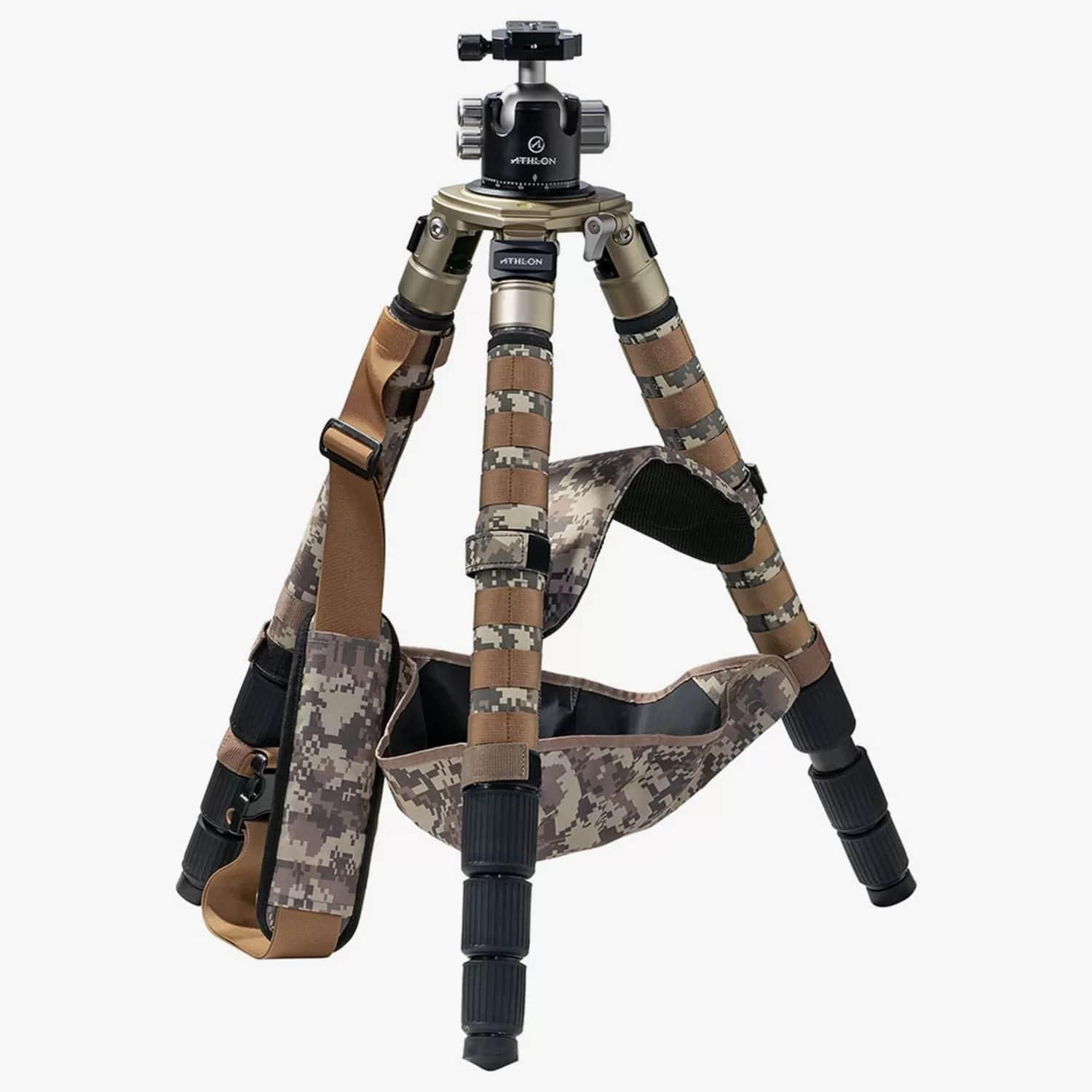 Athlon 706008 Midas 29mm Carbon Fiber Tripod 9-65" Camo Arca Ball Head - Athlon Optics