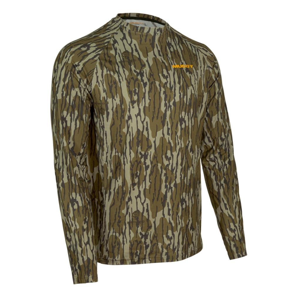 Muddy MUD-BL-CRW-MOB-L Base Layer Crew Shirt Mossy Oak Bottomland Large - GSM Outdoors