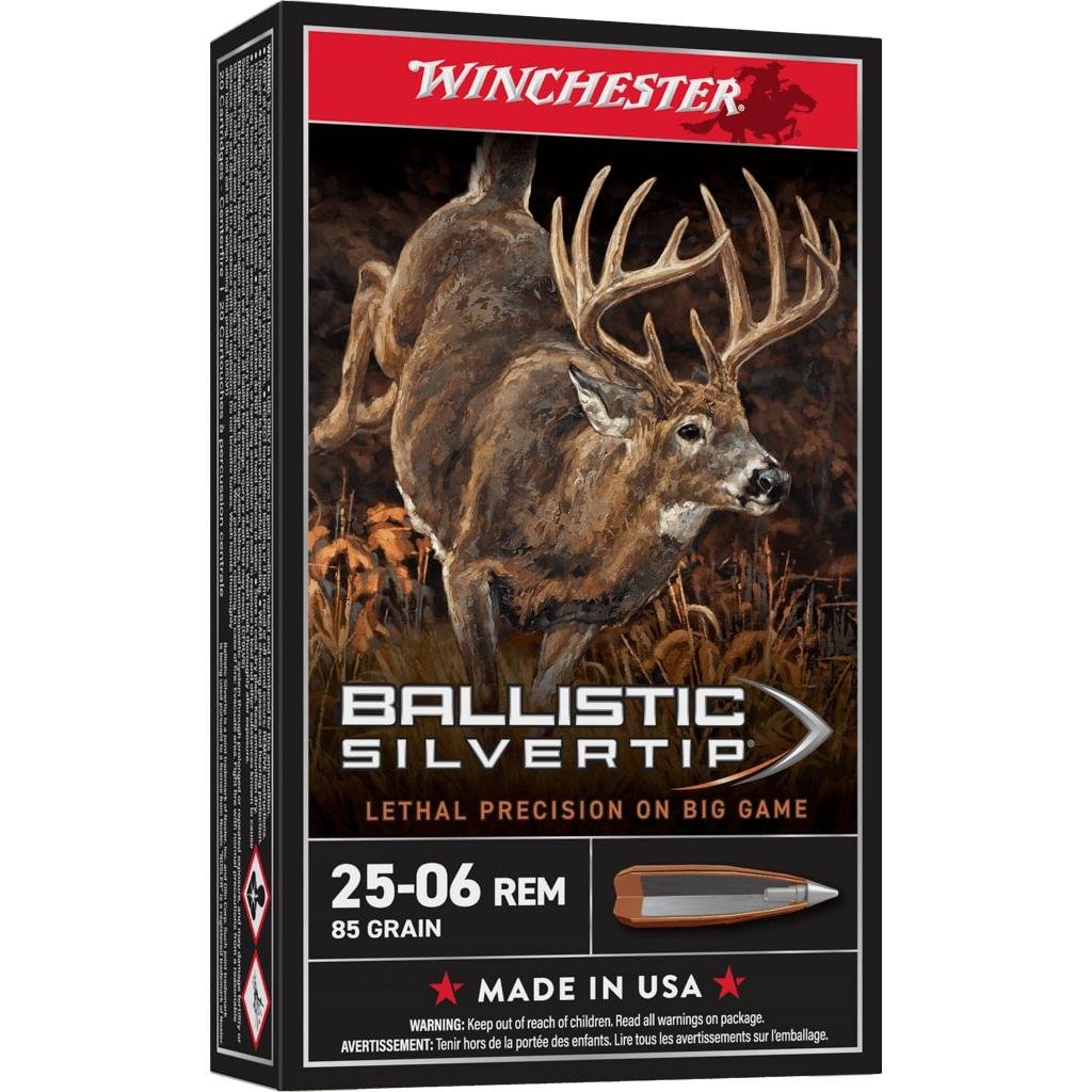 Winchester SBST2506A 25-06 Rem 85 Grain Ballistic Silvertip 20 Rounds - Winchester - FRAGMENTING POLYMER TIP