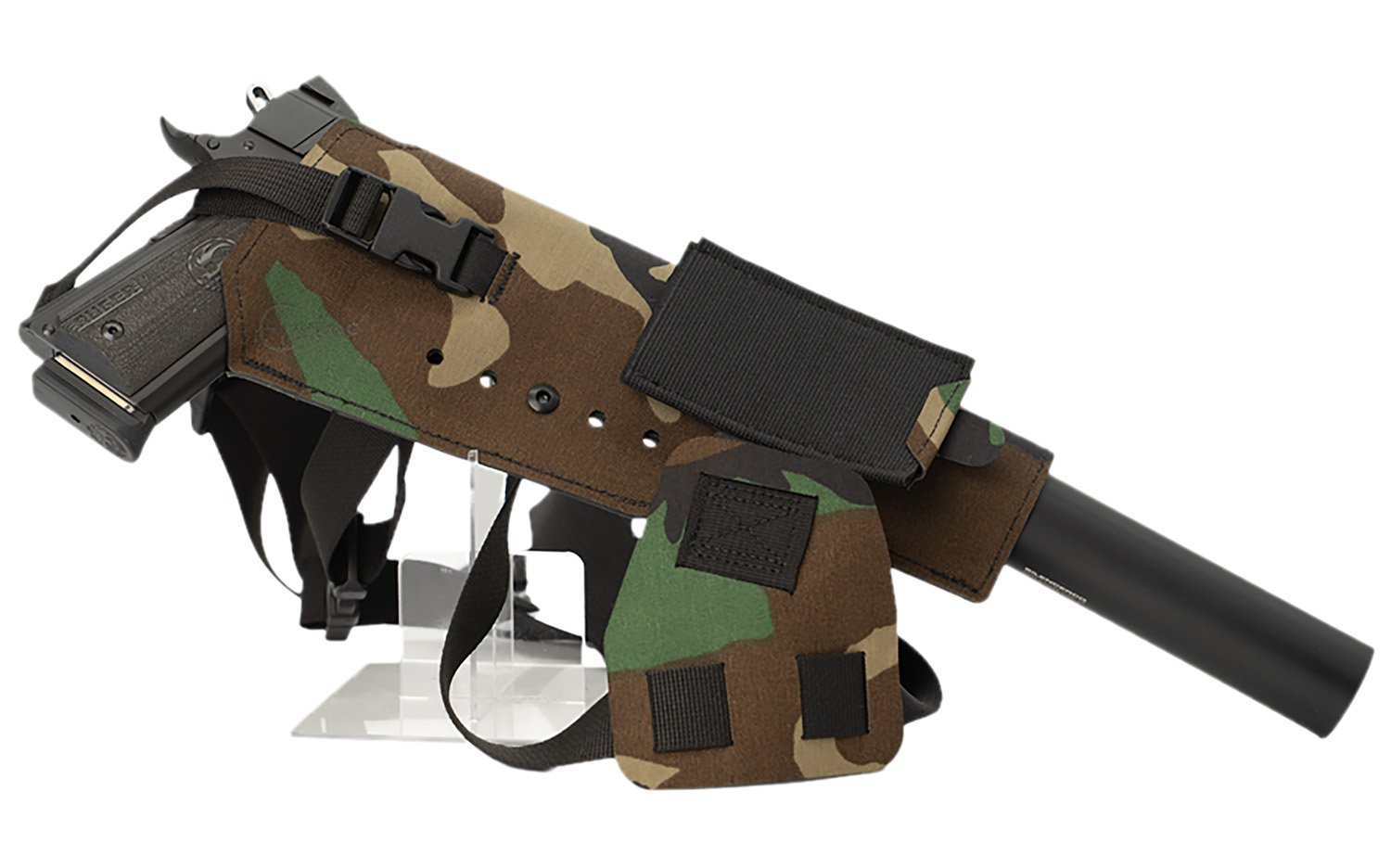 Cole-tac VWX111 Varmint Wrangler XL Pistol Holder Chest M81 Woodland Right Hand - Cole-Tac - M81 WOODLAND