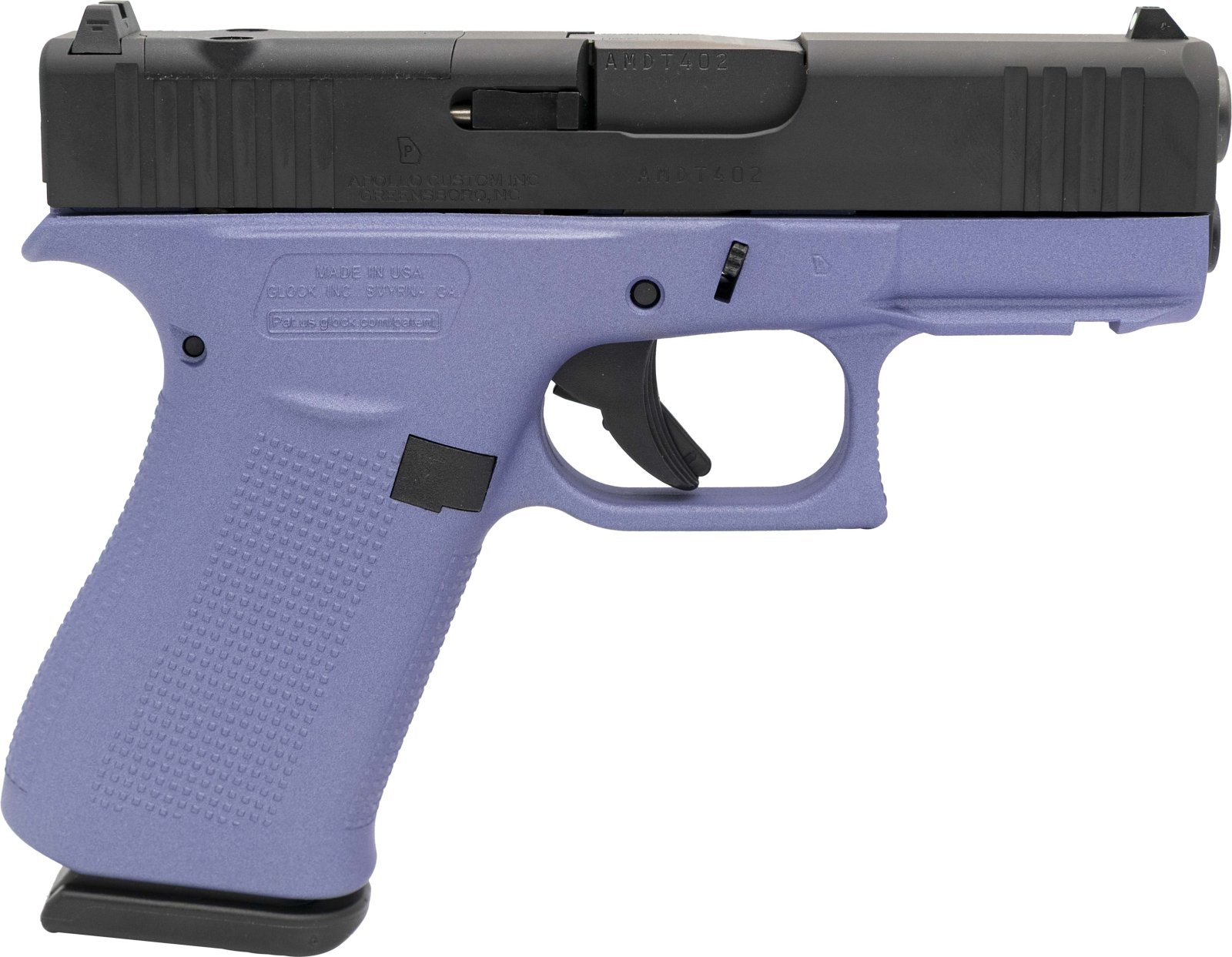 Glock 43X MOS 43X MOS 9mm Luger 10+1 3.410 Purple|Black Polymer