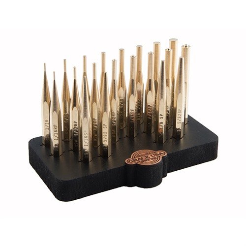 GRACE USA BP-20S-BB 20-Piece Brass Punch Set with Bench Block - GRACE USA