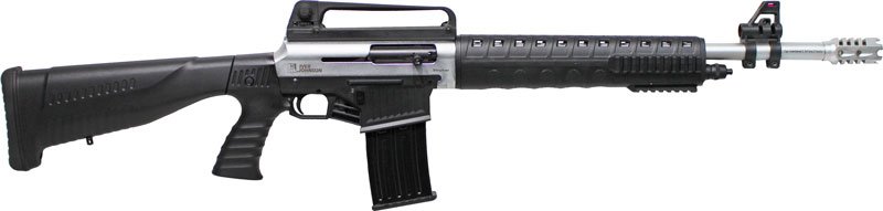 Iver Johnson IJAR1512N Stryker 12GA 20" AR-Style Shotgun Satin Nickel/Black