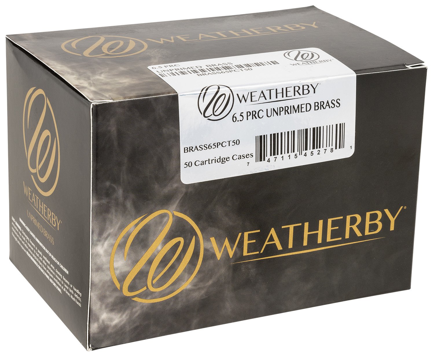 Weatherby BRASS65PCT50 Unprimed 6.5PRC Rifle Brass 50/Box - Weatherby - BRASS
