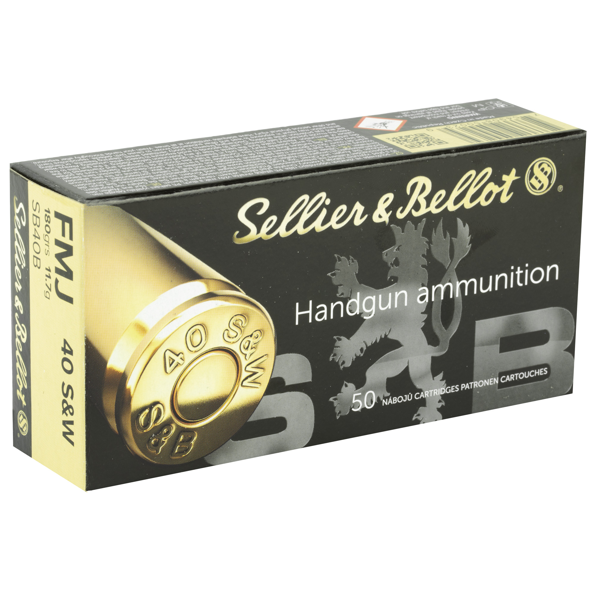 Sellier & Bellot SB40B 40S&W 180 Grain FMJ 1000 Round Case