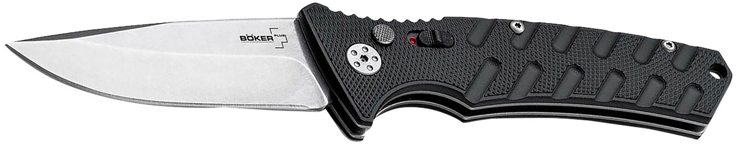 Boker 01BO457 Strike 3.37" Spear Plain Satin Automatic D2 Steel Knife - Boker - DROP POINT